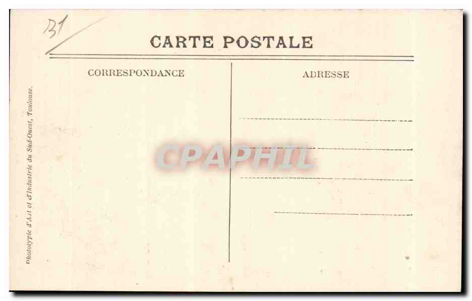 CPA Toulouse Square et allees Lafayette — Rückseite