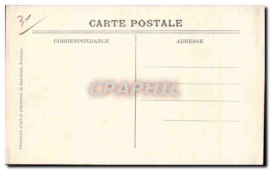 CPA Toulouse Le pont suspendu Hospice de la Grave — Verso