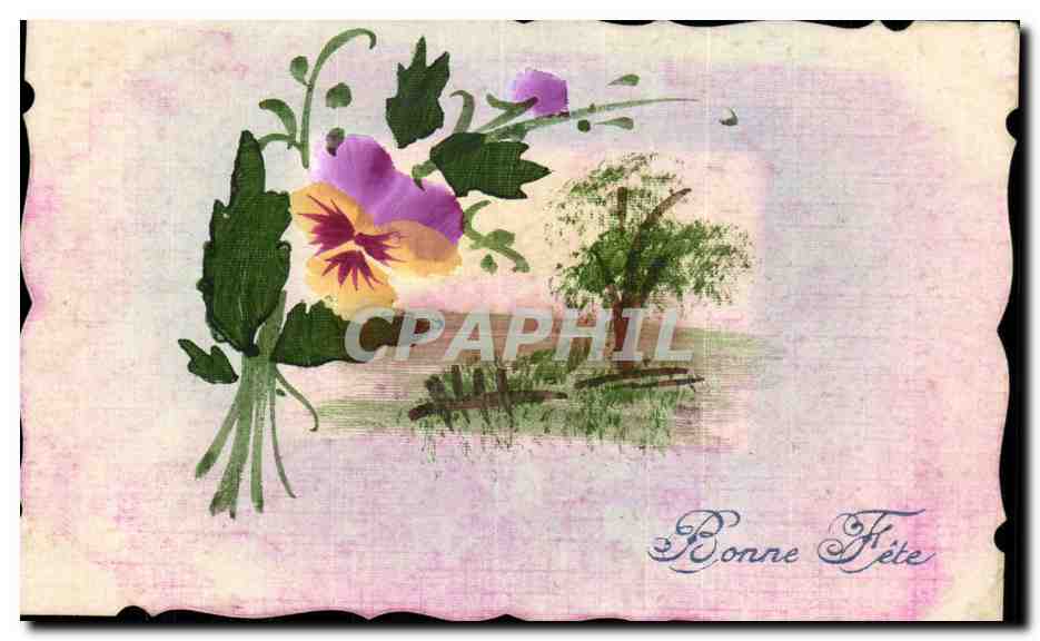 Fleurs Pensee - Pansy - Bonne Fete - CPA 