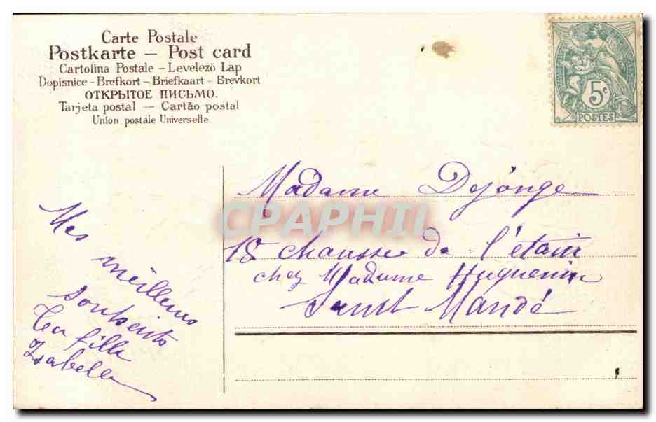 Fleurs de pensées — Bonne année — Carte postale universelle — Reverso