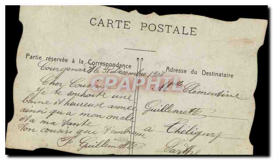 Bonne et Heureuse Année — Fleurs et colombes — Carte postale — Verso