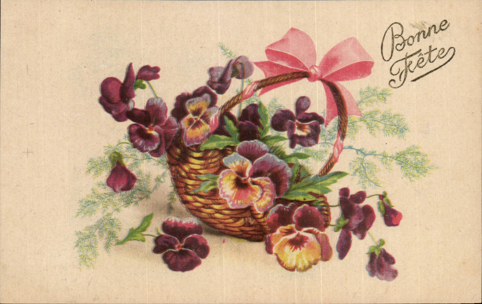 Fleurs Pensee - Pansy - Bonne Fete - CPA 