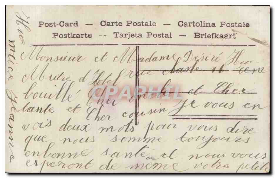 Fleurs Pensee - Pansy - Une Pensee de mon Coeur - CPA  — Verso