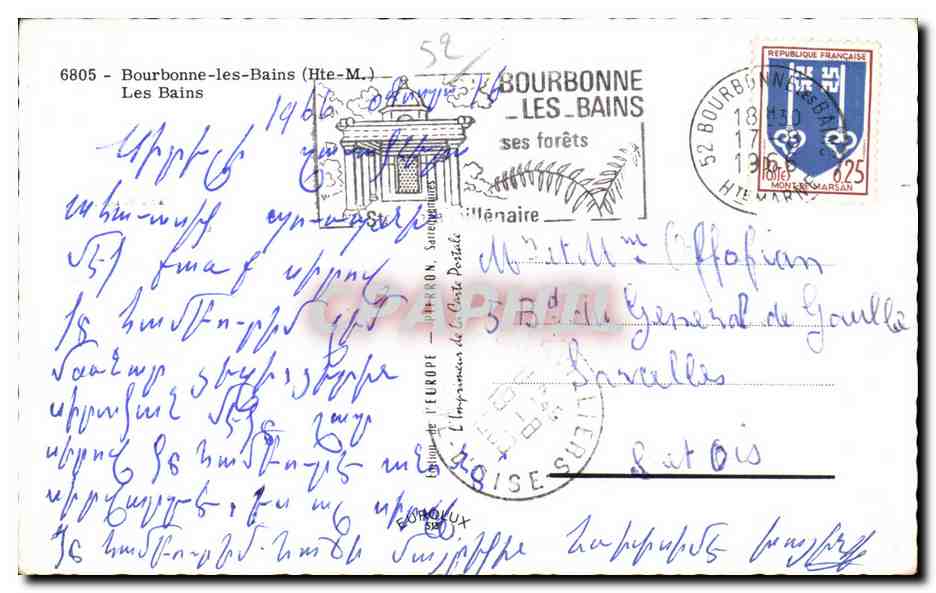 Bourbonne les Bains - Les Bains - CPA  — Rückseite