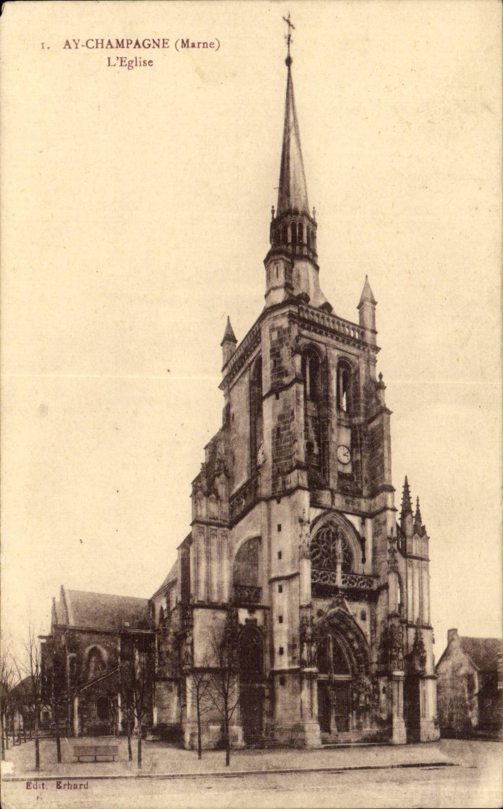 Ay en Champagne - L Eglise - CPA 