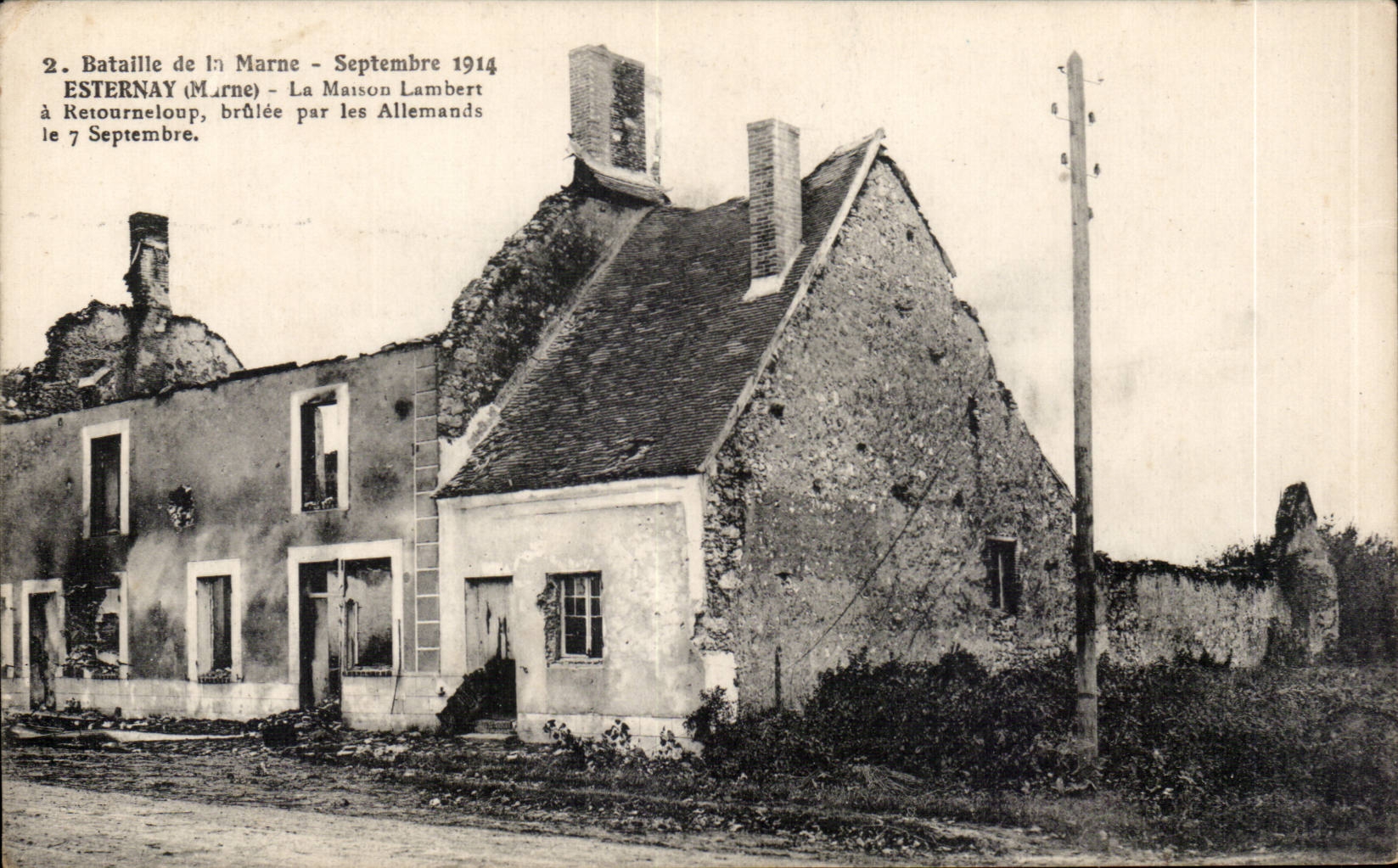 Esternay - La Maison Lambert - Bataille de la Marne - Septembre 1914 - CPA 