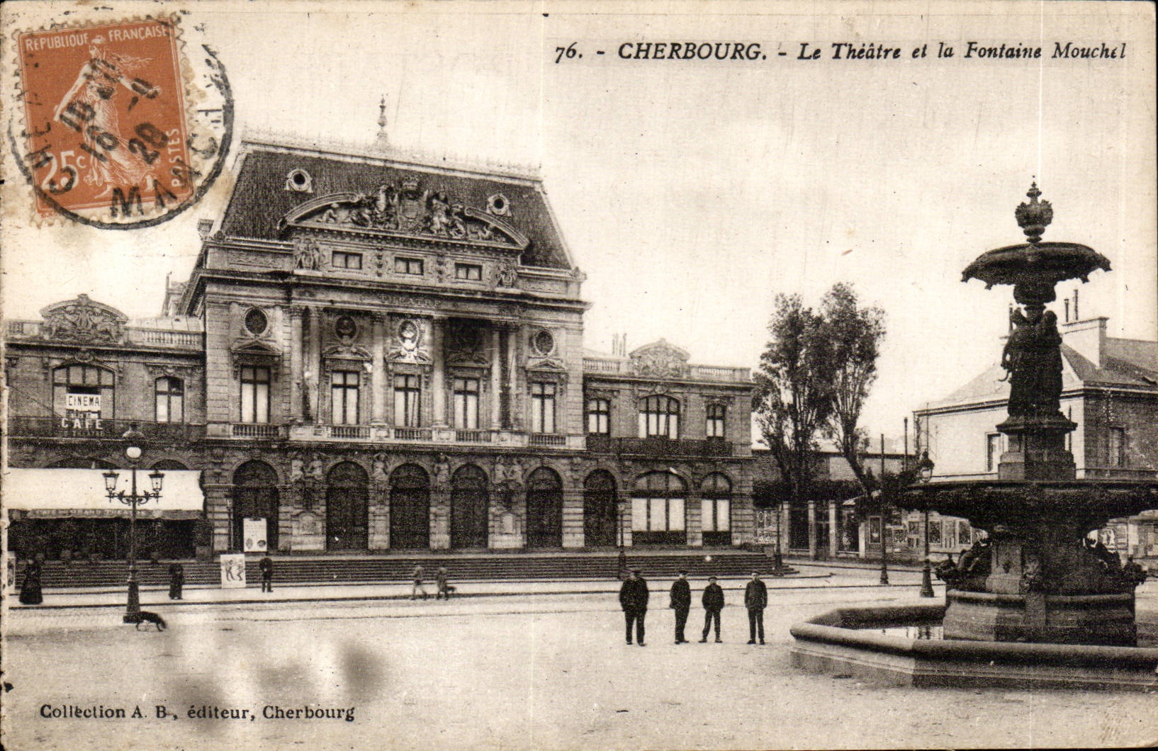 Cherbourg - Das Theater und die Mouchel-Fontäne — Sammlung A. B., Verlag Cherbourg