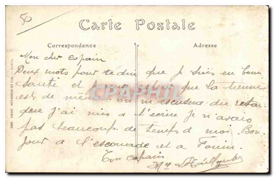 Cherbourg - Arsenal - Le Bassin Napoleon III Cuirasse - CPA  — Rückseite