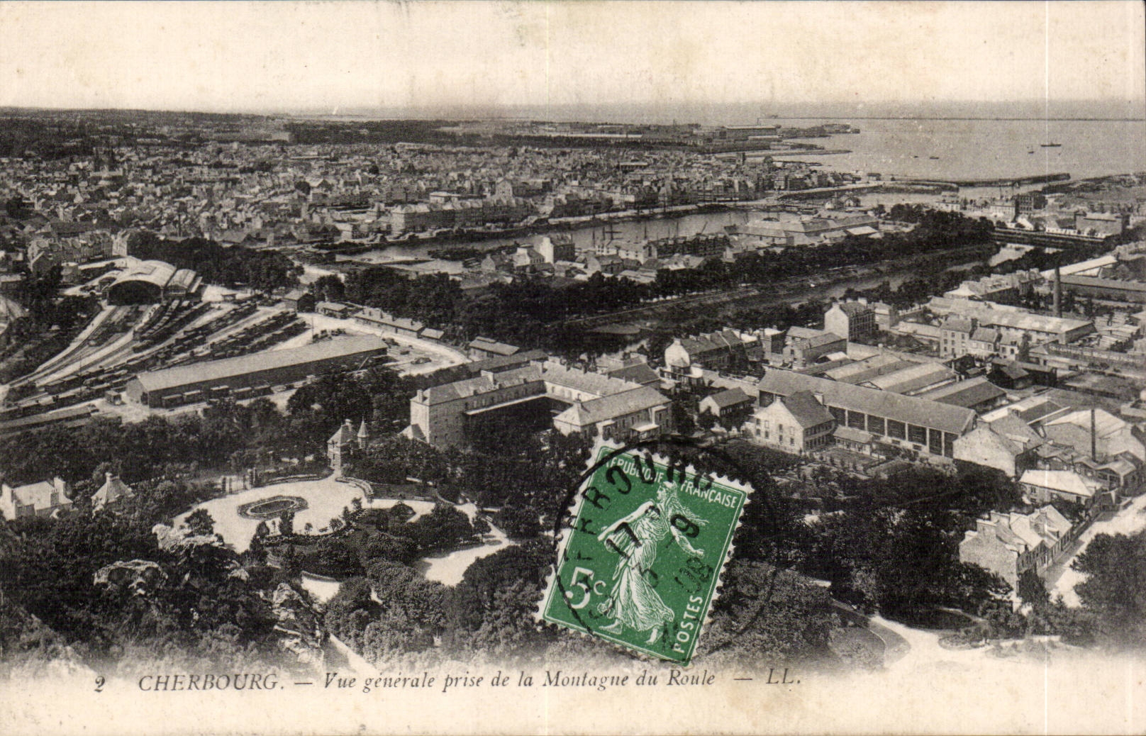 Cherbourg — Vue générale prise de la Montagne du Roule — LL.