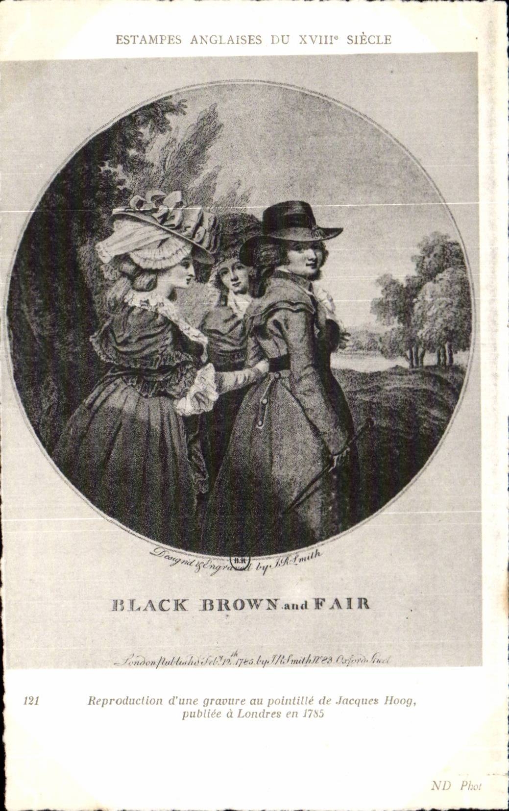 CPA Fantaisie Estampes anglaises du 18eme Balck brown and fair Jacques Hoog Londres 1785