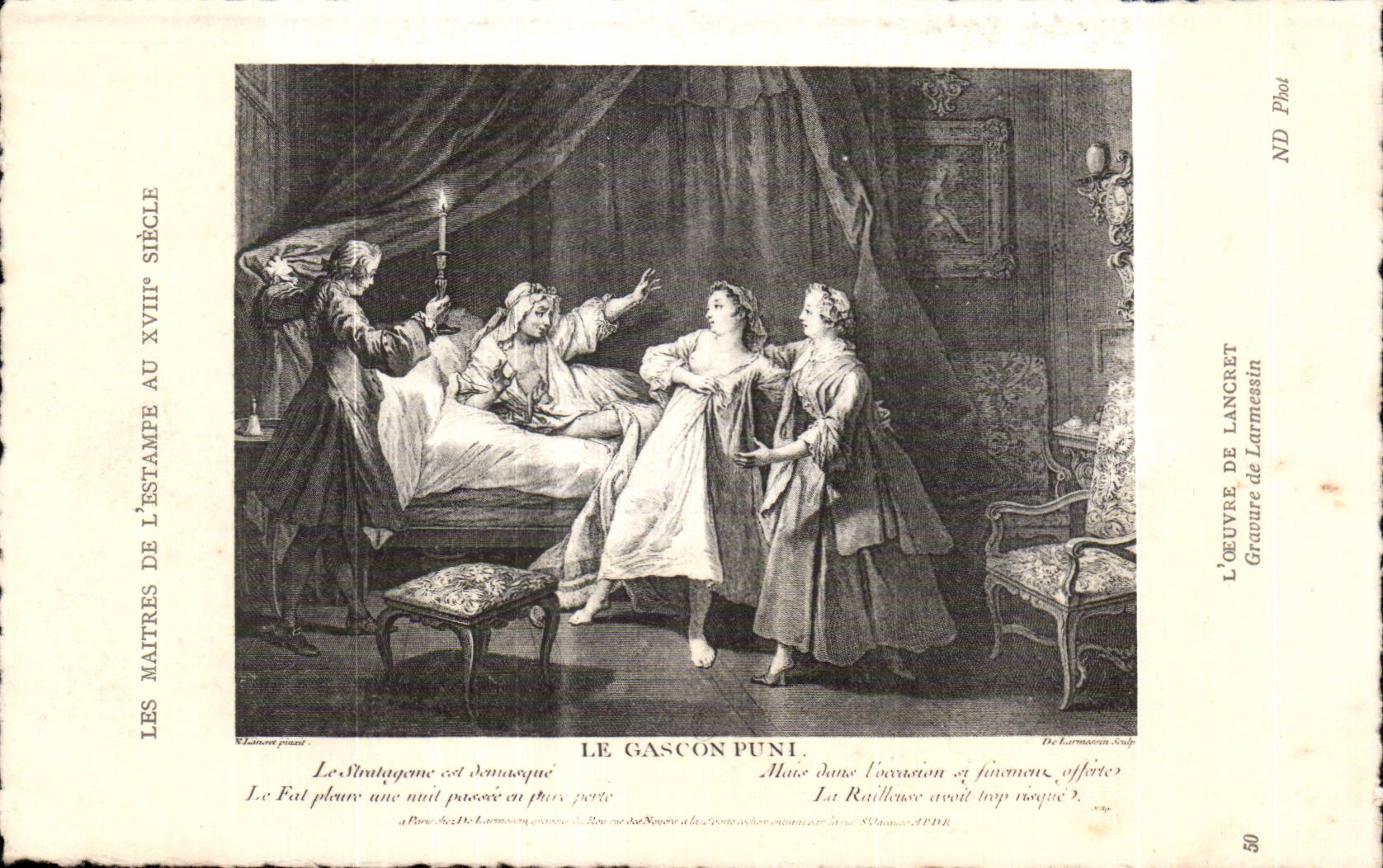 CPA Fantaisie Les maitres de l estampe au 18eme Lancret Larmessin Le gascon puni
