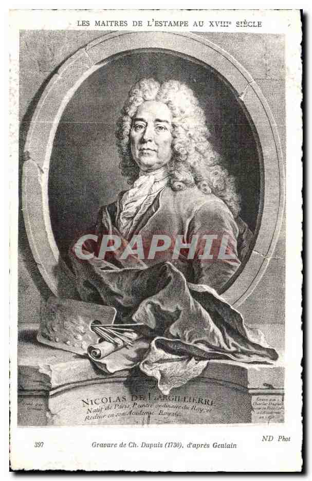 CPA Fantaisie Les maitres de l estampe au 18eme Largilliere Gentain Nicolas