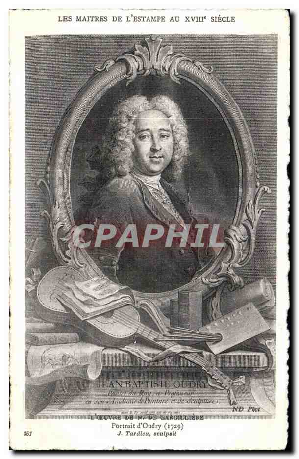 CPA Fantaisie Les maitres de l estampe au 18eme Largilliere Oudry 1729 Tardieu