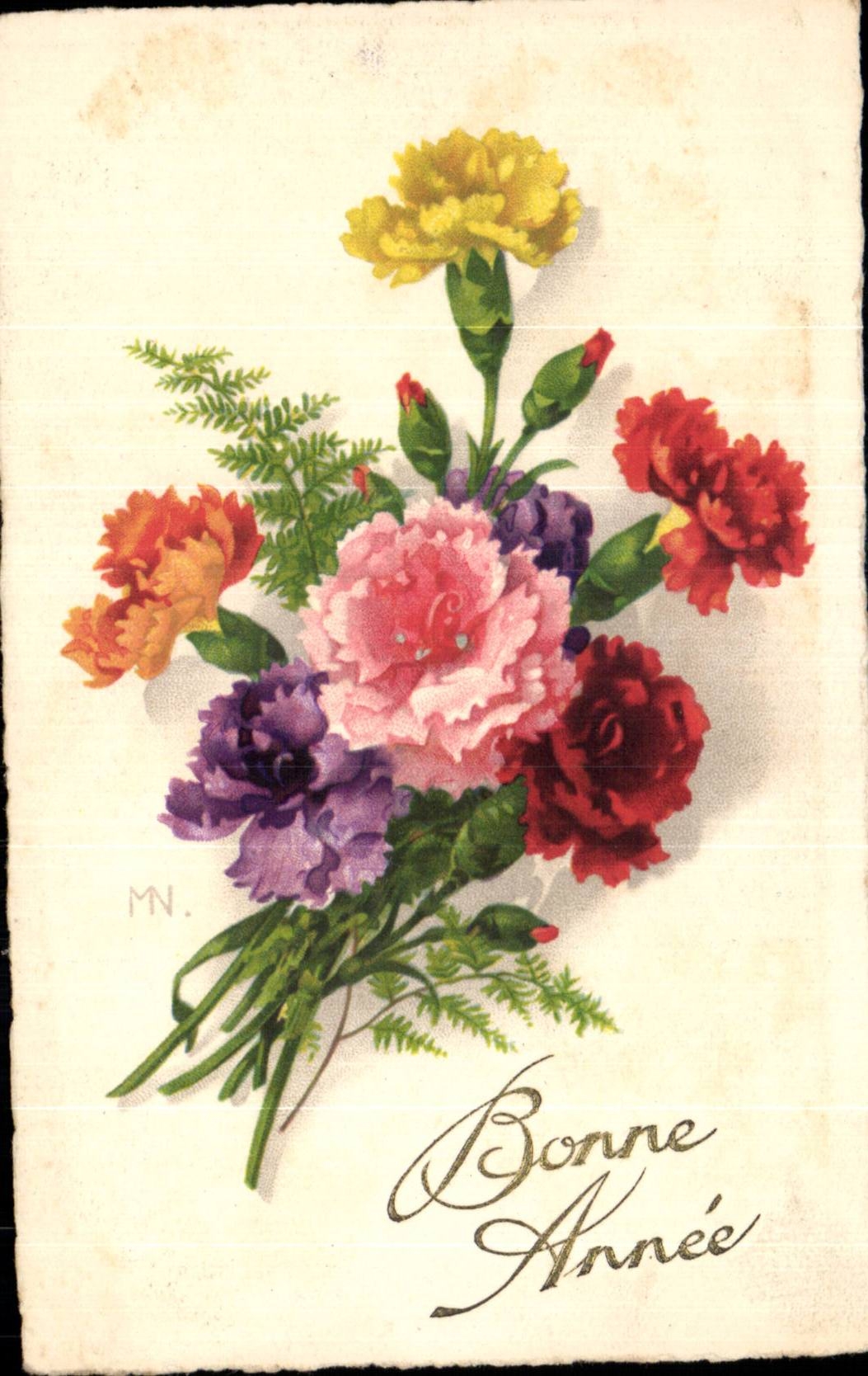 Fleurs Bonne Annee - CPA 