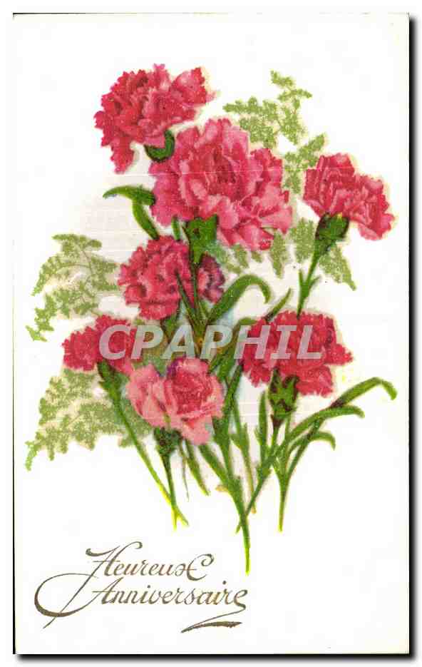 Fleurs Heureux Anniversaire - CPA 