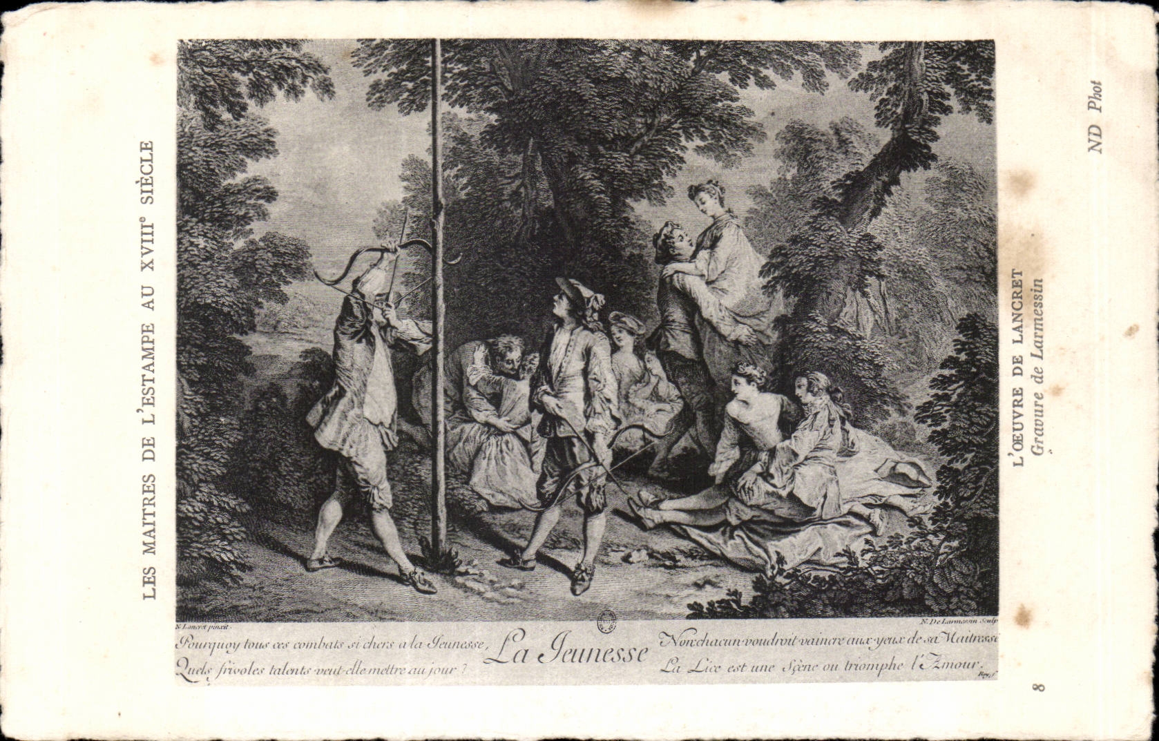 CPA Fantaisie Les maitres de l estampe au 18eme Lancret Larmessin La jeunesse