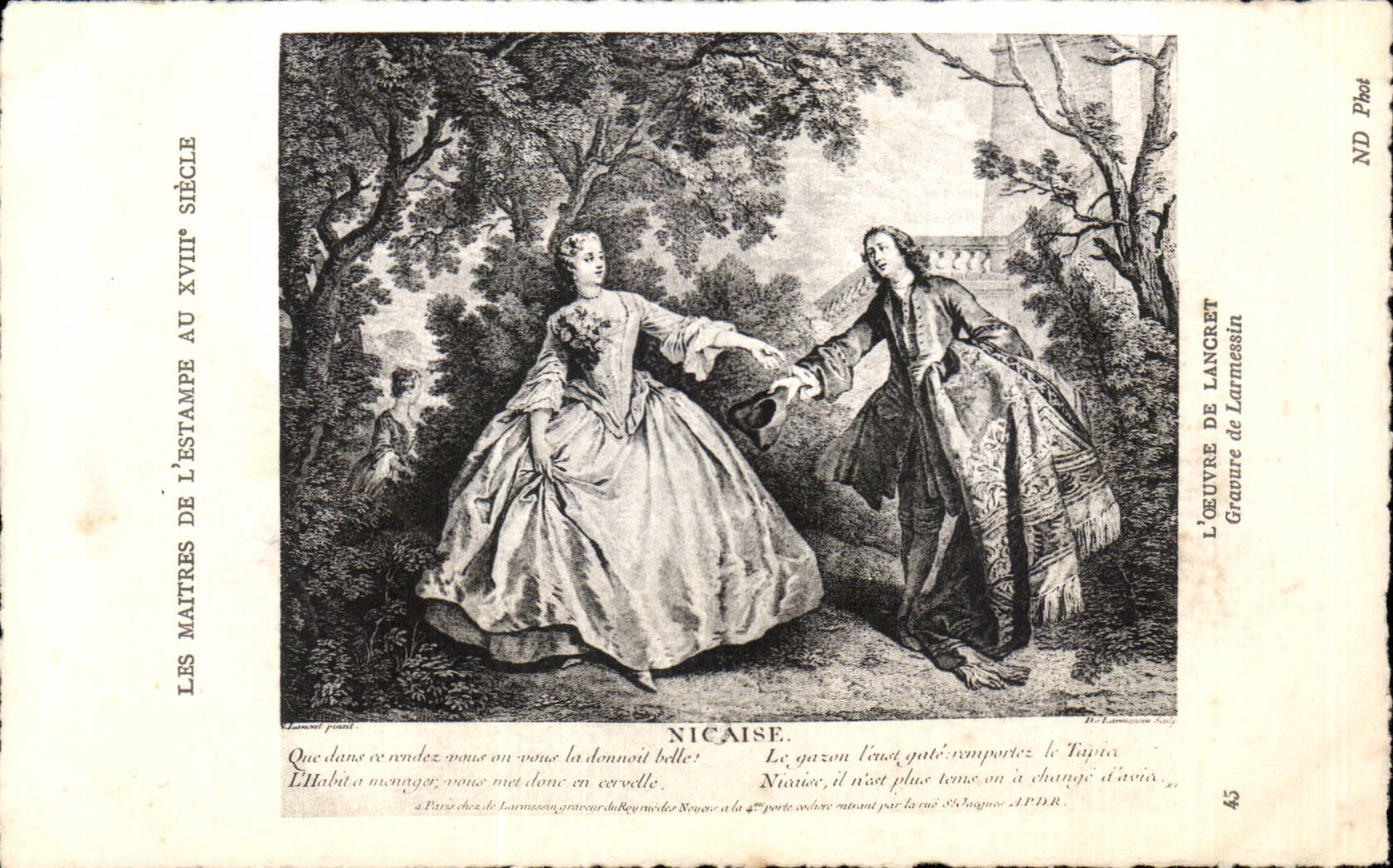 CPA Fantaisie Les maitres de l estampe au 18eme Lancret Larmessin Nicaise