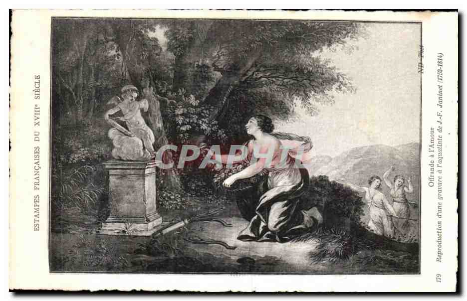 CPA Fantaisie Estampes francaises du 18eme Offrande a l amour Janinet 1752 1814