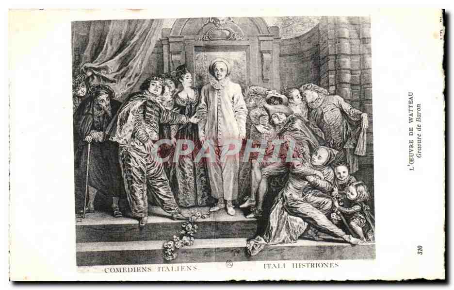 CPA Fantaisie Oeuvre de Watteau Baron Comediens italiens Itali Histriones