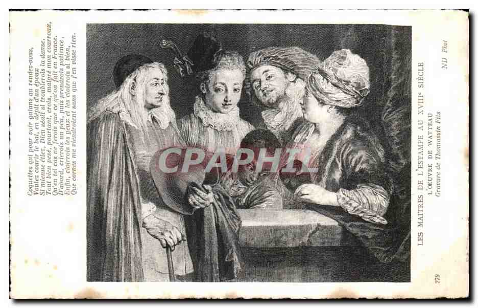 CPA Fantaisie Maitres de l estampe au 18eme Watteau Thomassin Fils Masques Carnaval