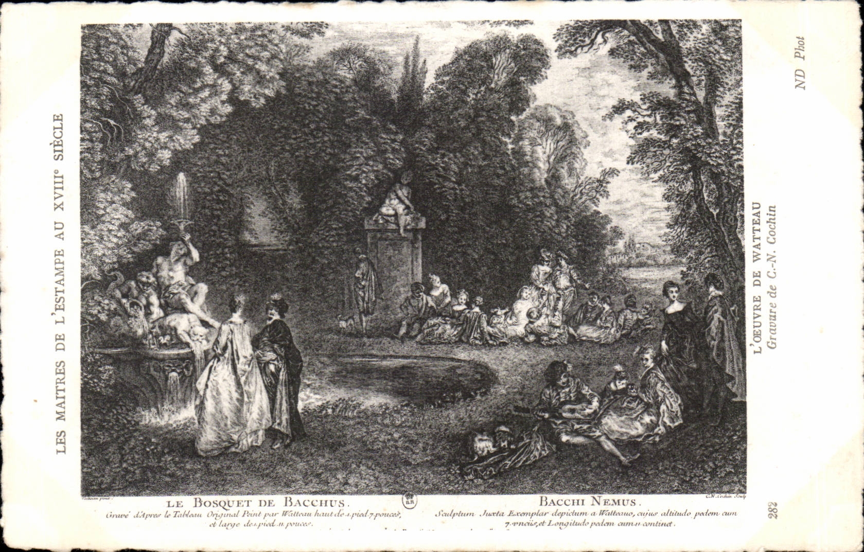 CPA Fantaisie Maitres de l estampe au 18eme Watteau Cochin Le bosquet de Bacchus