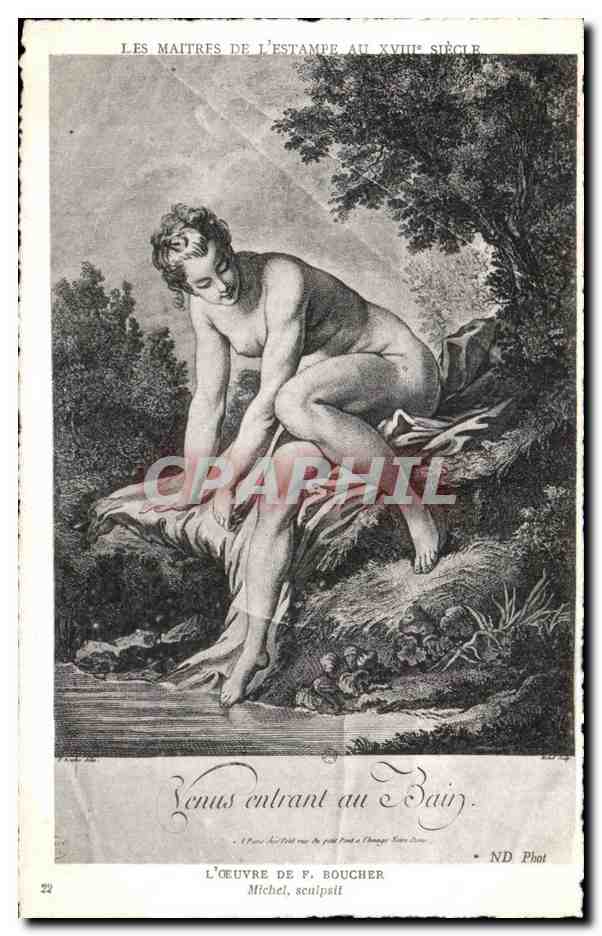 CPA Fantaisie Maitres de l estampe au 18eme Boucher Michel Venus entrant au bain 