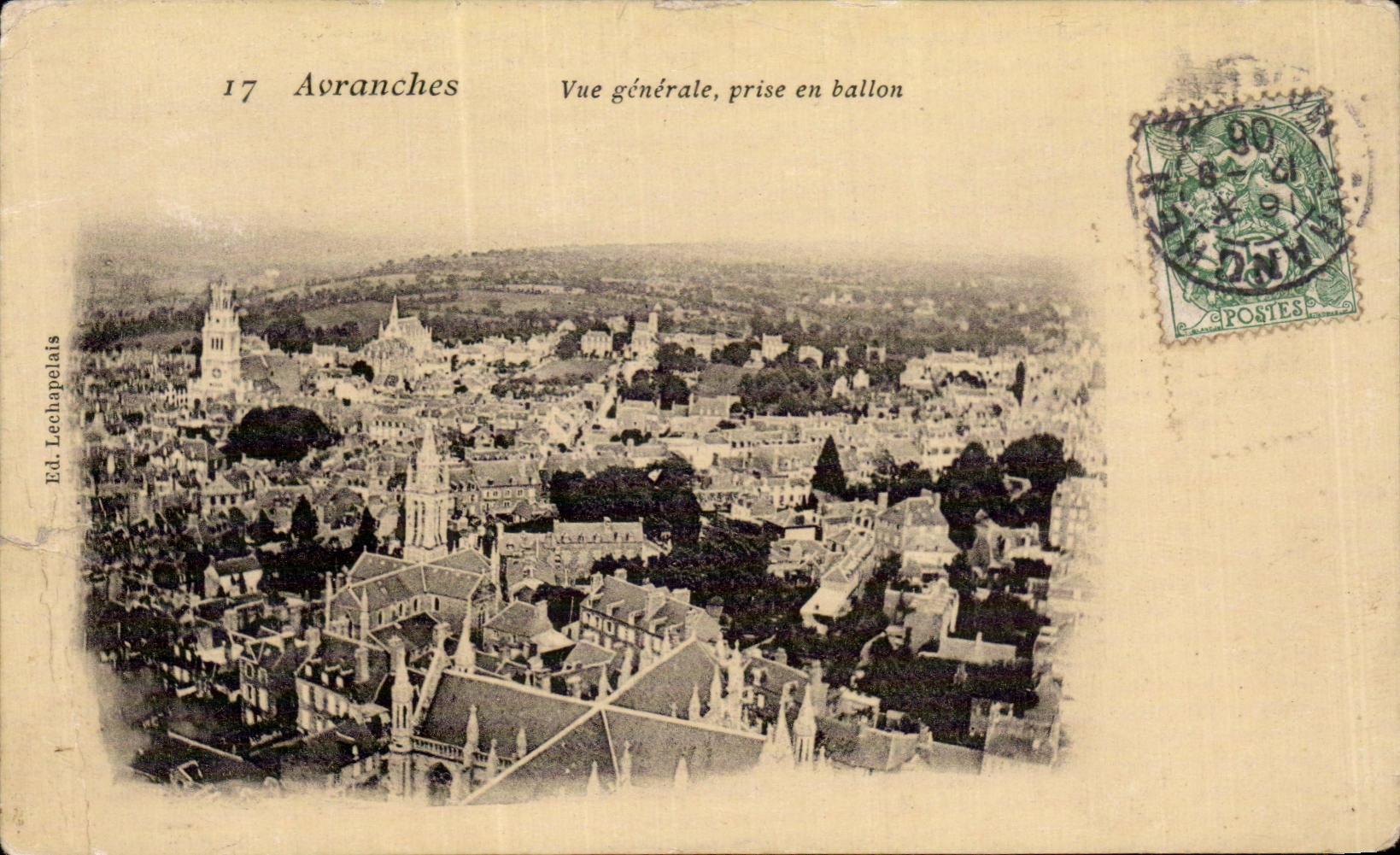 Avranches - Vue Generale - prise en ballon - CPA 