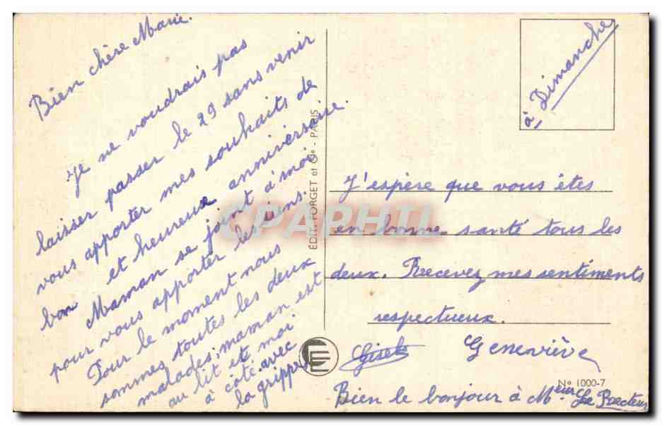 Fleurs Oeillet - Carnation - Heureux Anniversaire - CPA  — Rückseite