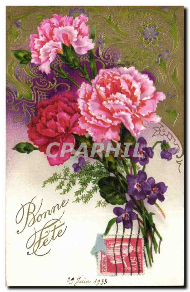 Fleurs Oeillet - Carnation - CPA 