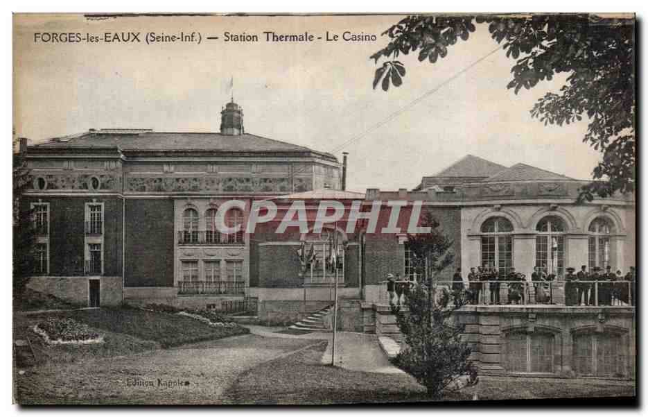 Forges les Eaux - Etablissement Thermal - Le Casino orchestre de musique - CPA 