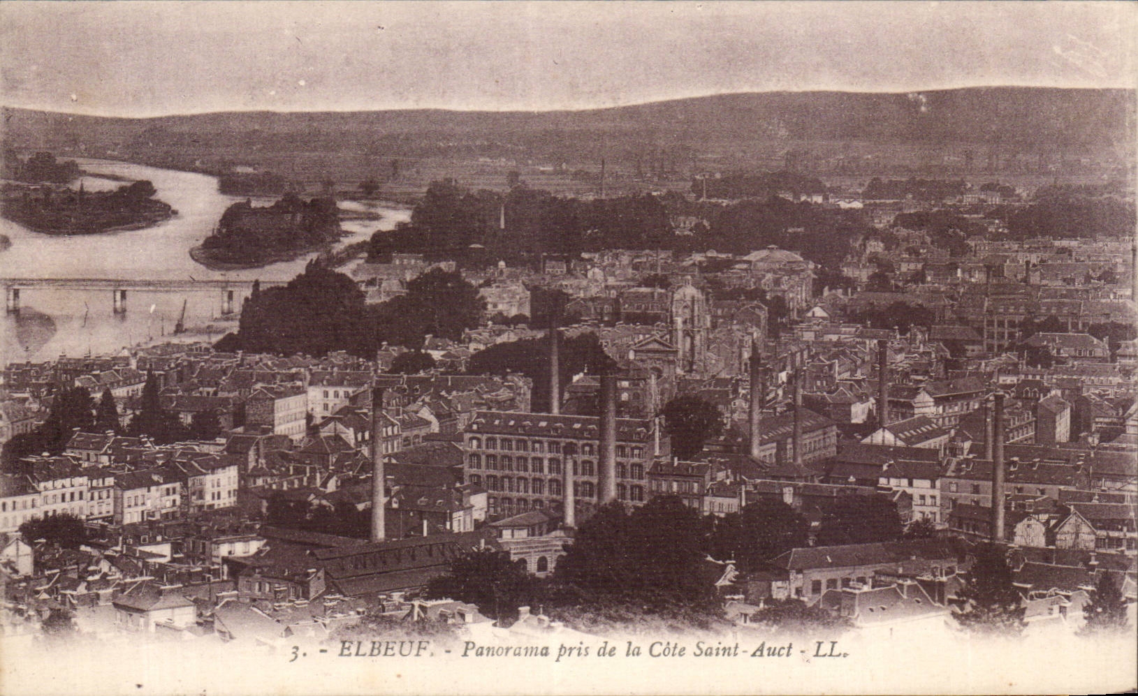 Elbeuf - Panorama pris de la cote Saint Auct - CPA 