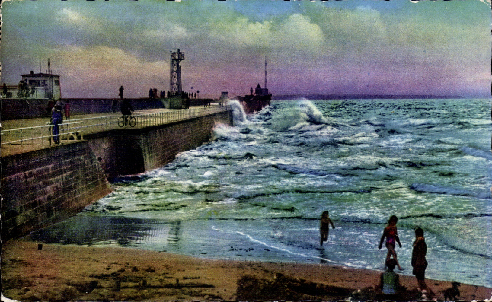 Le Havre - La Jetee Nord - maree montante - CPA 