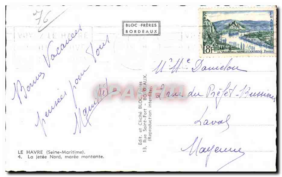 Le Havre - La Jetee Nord - maree montante - CPA  — Rückseite