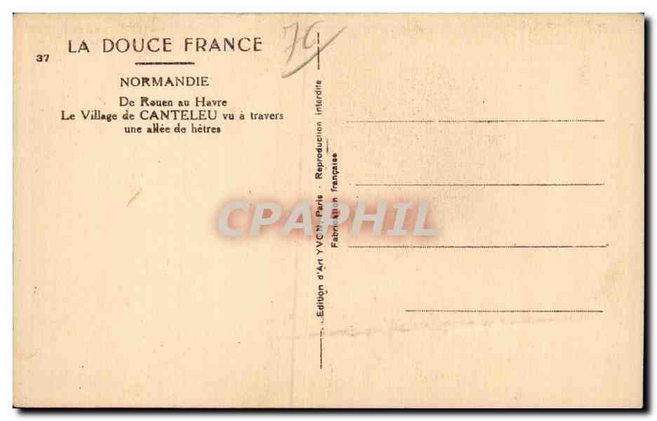 Canteleu - Le Village - vu a travers - La Douce France - CPA  — Rückseite