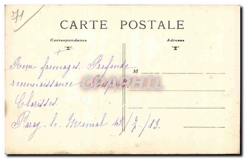 Fédération du Diocèse du Sacré-Cœur et Tiers Ordre de Saint François — Autun — Paray-le-Monial — 1912 — Rückseite