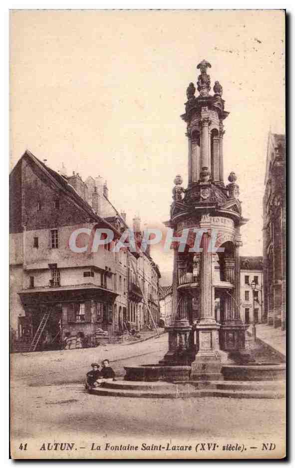 CPA Autun La fontaine Saint Lazare (16eme)