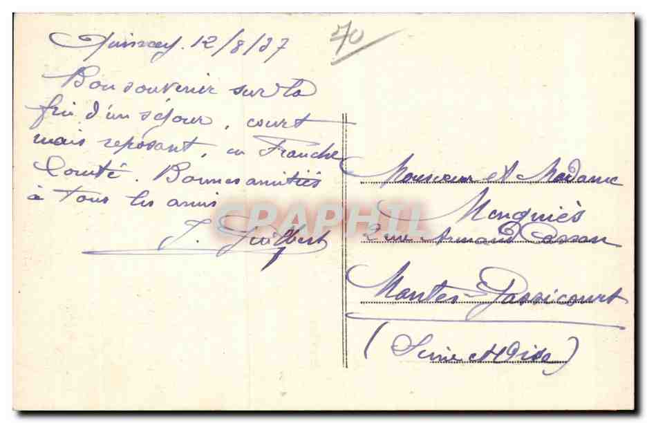 CPA Vesoul Le sabot et la Motte — Rückseite