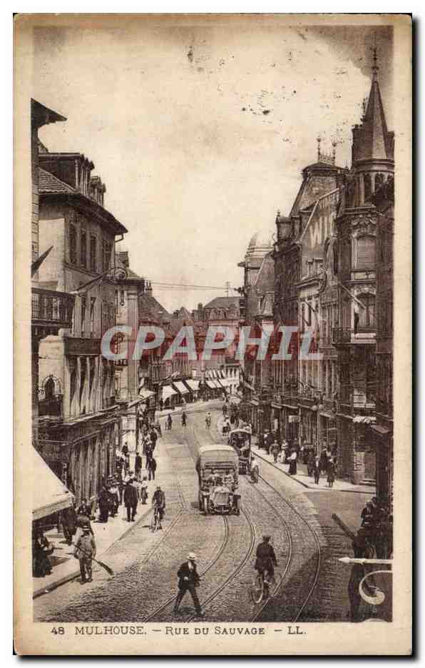 CPA Mulhouse Rue du Sauvage 