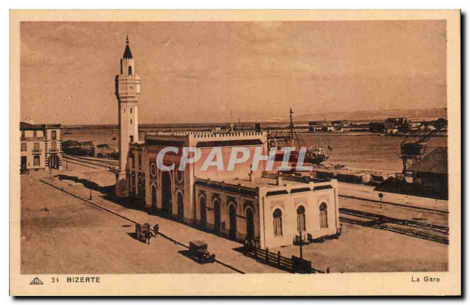 CPA Tunisie Bizerte La gare