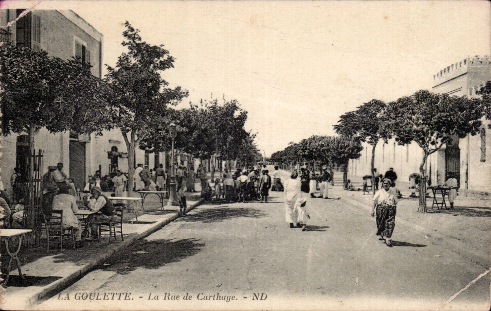 CPA Tunisie La Goulette La rue de Carthage