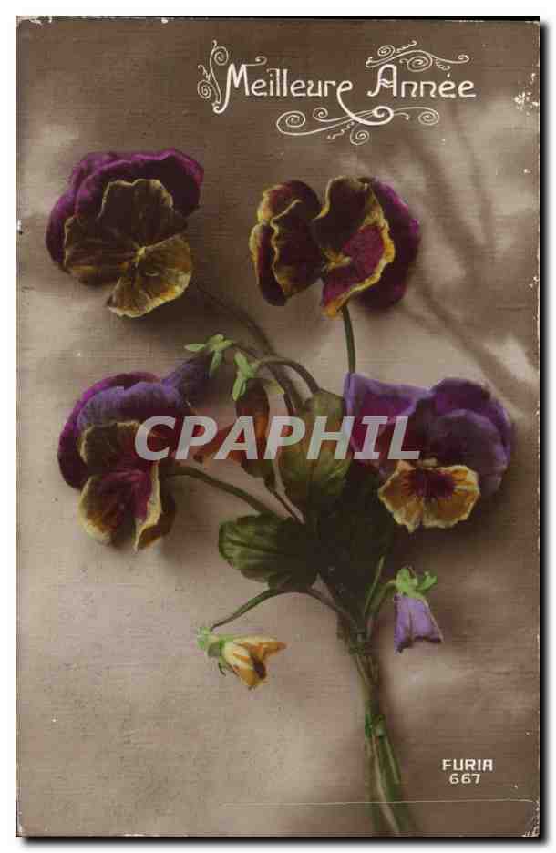 CPA Fantaisie Fleurs Meilleure annee