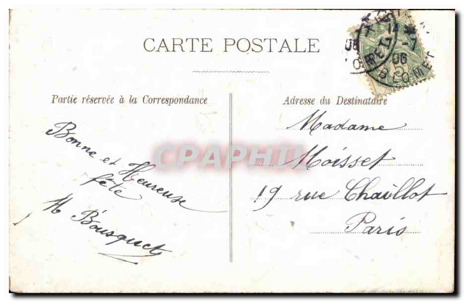 CPA Fantaisie Fleurs Je pense a vous — Rückseite