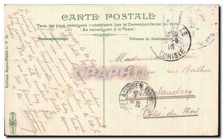CPA Tunisie Casino du Belvedere — Rückseite