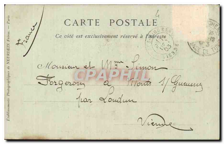 CPA Tunisie Negresse petrissant la galette dans la Guessaa — Verso