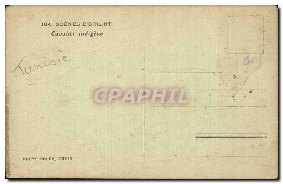 CPA Tunisie Scenes d Orient Cavalier indigene Chameau Camel — Rückseite