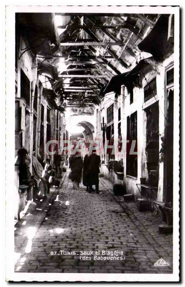 CPA Tunisie Tunis Souk el Biagdjia (des Babouches)