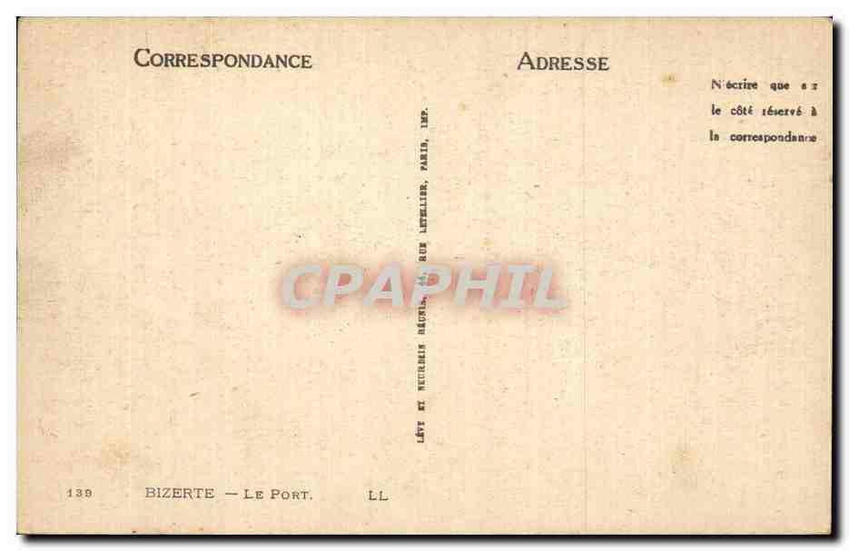 CPA Tunisie Bizerte Le port — Verso