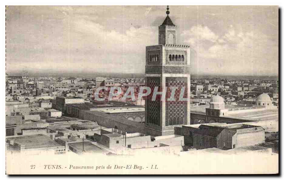 CPA Tunisie Tunis panorama pris de Dar El Bay 