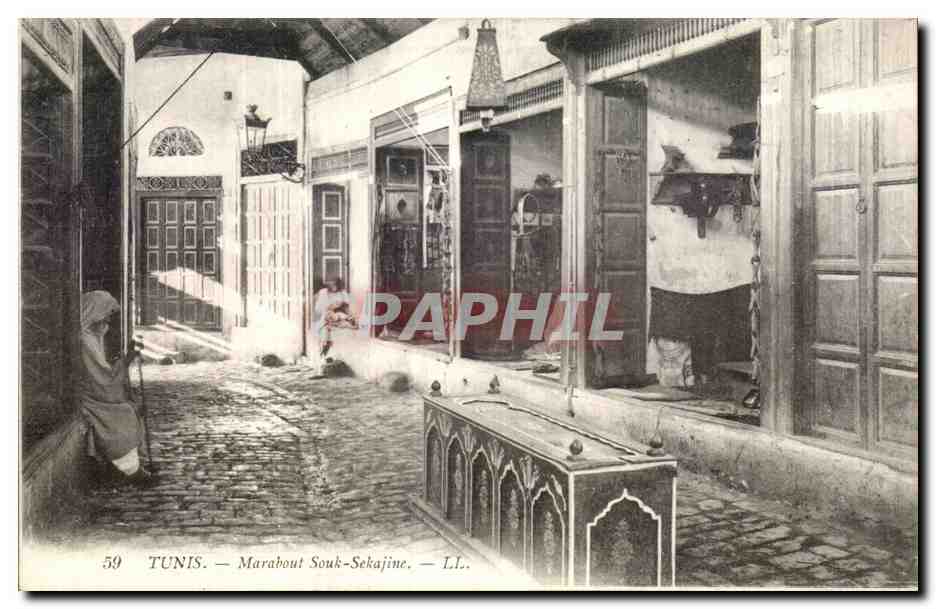 CPA Tunisie Tunis Marabout Souk Sekajine 