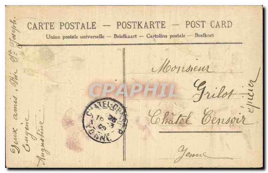 CPA Fantaisie Fleurs Bonne Fete Hirondelle  — Rückseite